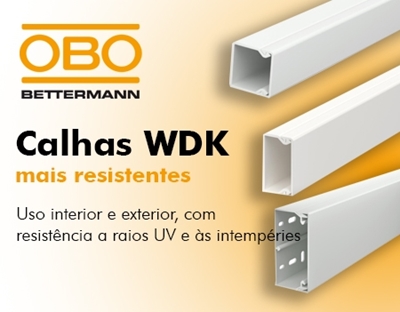 Calhas WDK com resistência a raios UV e às intempéries da Obo Bettermann